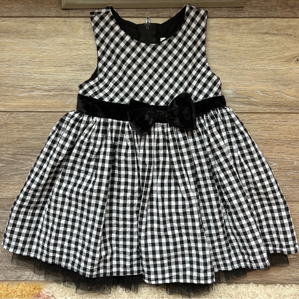 Popatu 12M Microcheck Fit & Flare Dress